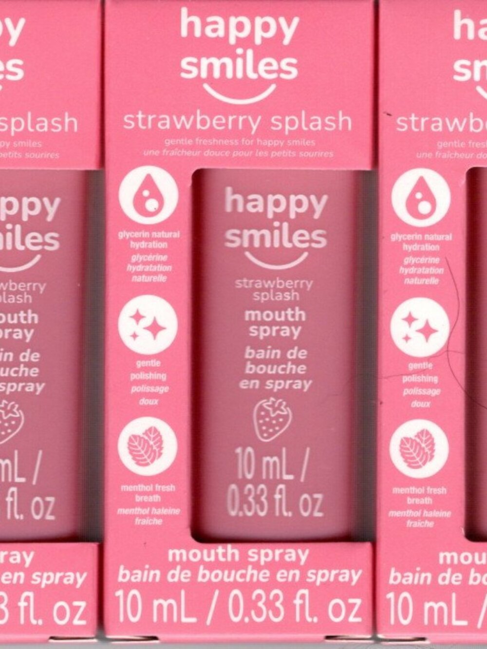 Happy Smiles Strawberry Splash Kids Mouth Spray 3-Pack, 3 x 0.33 fl. oz.